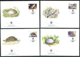 LAOS 2004 - 4 Env WWF 1er Jour - Tortue - FDC