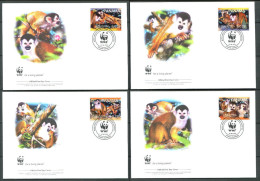 PANAMA 2007 - 4 Env WWF 1er Jour - Singe Ecureuil - (Y 1249/52) - FDC