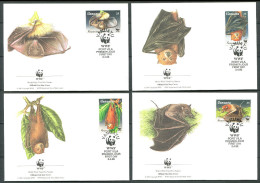 VANUATU 1996 - 4 Env WWF 1er Jour - Chauve Souris Roussette - (Y 999/02) - FDC