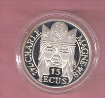 FRANKRIJK 100 FRANCS 15 ECUS AG PROOF 1990 CHARLEMAGNE - Probedrucke