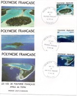 3 Plis En 1° Jour Du 12/10/1982 .( Les Iles De POLYNESIE Française ) - Brieven En Documenten