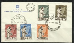 SOMALIA AFIS 1956 PRIMA ASSEMBLEA LEGISLATIVA SERIE COMPLETA FIRST LEGISLATIVE ASSEMBLY FDC USED - Somalia (AFIS)