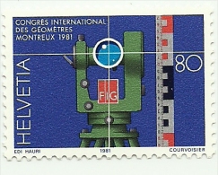 1981 - Svizzera 1124 Congresso Geometri C3319, - Ongebruikt
