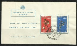 SOMALIA AFIS 1958 FIORI SERIE COMPLETA FLOWERS COMPLETE SET FDC USED - Somalia (AFIS)