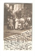 Carte Photo  :Suisse - Agiez - ( Cf Texte ) : Photo D'une Famille  ( Andréani & Affufia ? ) Dans Un Jardin - Giez