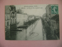 CP  ABLON   N°1 LA RUE DU BAC JOURNEE DU 28 - CRUE DE JANVIER 1910 - Ablon Sur Seine