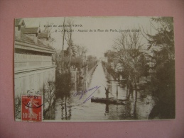 CP  ABLON  N°2 ASPECT DE LA RUE DE PARIS JOURNÉE DU 28 -CRUE DE JANVIER 1910 - Ablon Sur Seine