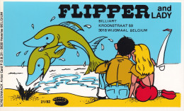 QSL COLLECTOR CARD SCREENMACK ARTIST # 21 " FLIPPER AND LADY " WIJGMAAL  - BELGIUM - Autres & Non Classés