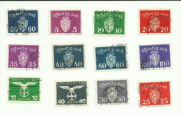 Norvège Service N°31, 33, 35 à 40, 49, 53, 55 Côte 3.55 Euros - Oficiales