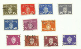 Norvège Service N°52, 53, 54 à 58, 60, 62, 64, 66  Côte 6 Euros - Dienstzegels