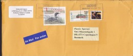 Canada Airmail Par Avion Label Deluxe OSHAWA Ontario 2001 Cover Lettre To Denmark 1$ Bird Vogel Oiseau Loon Huard - Airmail