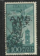 TRIESTE A 1948 AMG - FTT ITALIA ITALY OVERPRINTED POSTA AEREA CAMPIDOGLIO LIRE 100 USATO USED - Poste Aérienne