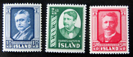 Hannes Hafstein 1954, Mi.Nr. 293/295 Postfrisch. - Unused Stamps