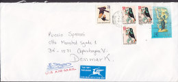 Israel Airmail Par Avion Label JERUSALEM 2000 Cover Lettera To Denmark Bird Vogel Oiseau Stamps - Aéreo