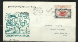 UNITED STATES STATI USA 12 JUN 1941 CHEBOYGAN MICH SAULT SAINTE MARIE FIRST FLIGHT FDC COVER - 1941-1950