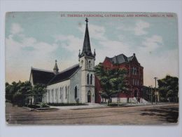 Lincoln Neb, St Theresa Cathedral And School Old Postcard - Lincoln