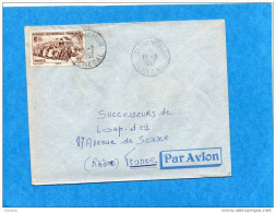MARCOPHILIE-lettre AVION-Sénégal-cad- ZIGUINCHOR-1952-afft " -Timbres AOF -  Pour Françe - Lettres & Documents