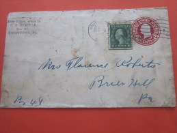 1918 Letter Cover Entier Postaux+ Timbre Rajouté UNIONTOWN USA États-Unis United States Of America>to Brunhill Passad - 1901-20