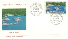 (452) French Polynesia FDC Cover 1966 - Port Autonome De Papeete - Used Stamp Value At £ 32.00 On SG Catalogue - FDC