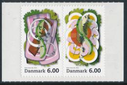 DENMARK/Dänemark 2012, "Open Sandwiches" Perf. 13½ S/A Pair From Booklet (serpentine Roulette)** - Ungebraucht