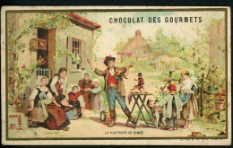 Chocolat Des Gourmets, Chromo Lith. J. Minot VM3-74, Enfants, Le Montreur De Singe - Otros & Sin Clasificación