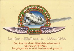 Netherlands 1984 50th Anniversary  Flight Amsterdam-Melbourne ,souvenir Postcard - Autres & Non Classés