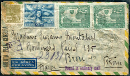 BRESIL - DIVERS / LETTRE AVION CENSURÉ DE PETROPOLIS LE 4/11/1945, POUR BRON, VIA NEW YORK - TB - Luftpost