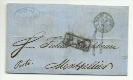 Lettre De St Petersbourg Pour Montpellier Avec Marque P.35 & Cachet D´entrée Prusse Valenciennes - ...-1857 Prefilatelia