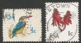 South Africa. 1969 Kingfisher//Kafferbloom. ½c, 1c Used. SG 276-7 - Oblitérés