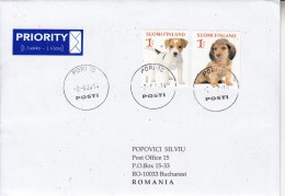 FINLAND : HOUSE PETS : DOGS On Cover Circulated To ROMANIA - Envoi Enregistre! Registered Shipping! - Lettres & Documents