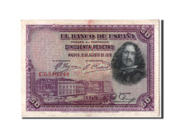 Billet, Espagne, 50 Pesetas, 1928, 1928-08-15, TTB+ - 50 Pesetas