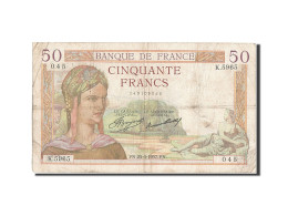 Billet, France, 50 Francs, 50 F 1934-1940 ''Cérès'', 1937, 1937-03-25, TB - 50 F 1934-1940 ''Cérès''