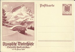 ALEMANIA ENTERO POSTAL JUEGOS OLIMPICOS DE INVIERNO 1936 GARMISCH PARTENKIRCHEN - Invierno 1936: Garmisch-Partenkirchen