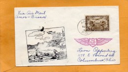 Amos To Siscoe 1930 Air Mail Cover - Eerste Vluchten