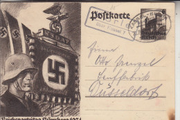 3501 KÖRLE, Landpoststempel "Körle über Kassel 7" & Bahnpoststempel "Cassel-Bebra, GA 1934, Kl. Brandfleck - Homberg