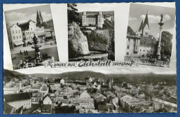 Eichstätt,Mehrbildkarte,Teilansicht,Marktplatz,Willibaldsburg,Residenzplatz Mit Mariensäule,1958, - Eichstaett