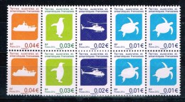 SERIE TAAF CENTIMES 2ème Tirage Mars 2014 Impression OFF SET En Bloc De 4. - Unused Stamps