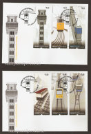 Portugal Tram Trams Ascenseurs 2010 Serie FDC Portugal Tramway Elevators 2010 Set FDC - Strassenbahnen