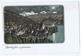 SWITZERLAND - 1900s POSTCARD GEBR. MELTZ  - OBERHOFEN IM MONDSCHEIN ( 159 ) - Oberhofen Am Thunersee