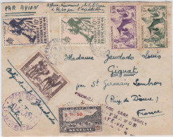 1945 - ENVELOPPE FM De DAKAR (SENEGAL) Pour GIGNAT Avec MARQUE "1° VOYAGE SANS ESCALE DAKAR - FRANCE PAR LATE 631" - Covers & Documents