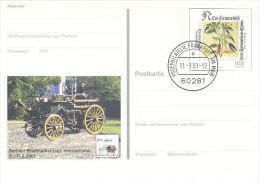 PHILATELIC EXHIBITION, OLD FIRETRUCK, PC STATIONERY, ENTIER POSTAL, 2001, GERMANY - Illustrated Postcards - Used
