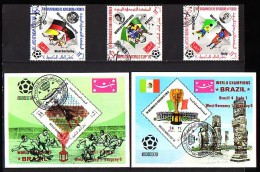 YEMEN - 1970 - FIFA Coup Du Mond - 3V + 2Bl Surscharge - Mi 1144/46 A + Bl 216/17 B - 1970 – Mexique