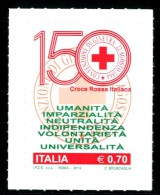 ITALIA / ITALY 2014** - 150° Anniv. Istituzione Della Croce Rossa Italiana - 1 Val. Autoadesivo Come Da Scansione - 2011-20: Mint/hinged
