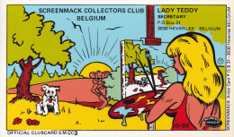 QSL COLLECTOR CARD SCREENMACK CLUBCARD SMCC # 3 " LADY TEDDY "  HEVERLEE - BELGIUM - Autres & Non Classés