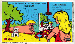 QSL COLLECTOR CARD SCREENMACK CLUBCARD SMCC # 25 " LADY GITANES "  HEVERLEE - BELGIUM - Autres & Non Classés