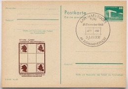 DDR P84-14-82 C12 Postkarte Zudruck ZUSAMMENDRUCK ROSEN Karl-Marx-Stadt Sost. 1982 - Privé Postkaarten - Gebruikt