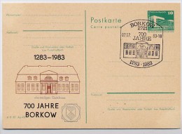 DDR P84-26-83 C33 Postkarte Zudruck 700 J. BORKOW  Sost. 1983 - Cartes Postales Privées - Oblitérées