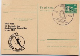 SOWJETISCHER STAATSZIRKUS DDR P84-29-83 C37 Postkarte Zudruck Potsdam Sost. 1983 - Circus