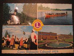 SWEDEN Leksand 1974 Dalarna Card Cancel Lions Club Lion Leones Leon - Rotary, Lions Club