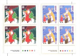 Canada **  N°  1214a  / 1215a - Noel- Bloc De 4 - Tbres De Carnet - Ongebruikt